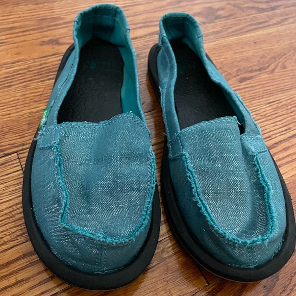Teal shimmer Sanuck loafers - Picture 2 of 5
